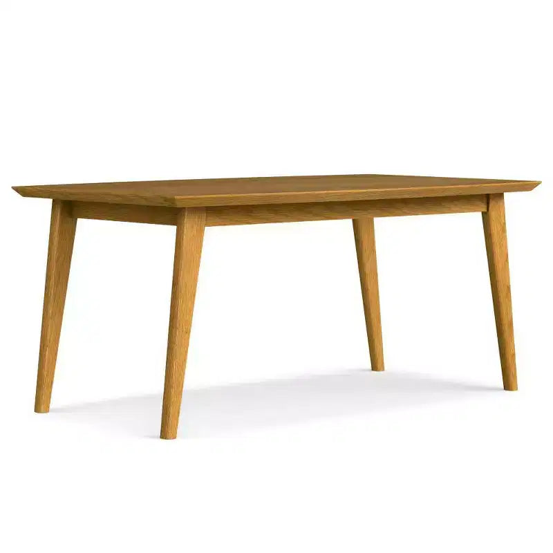 Table à manger rectangulaire du milieu du siècle en hévéa marron