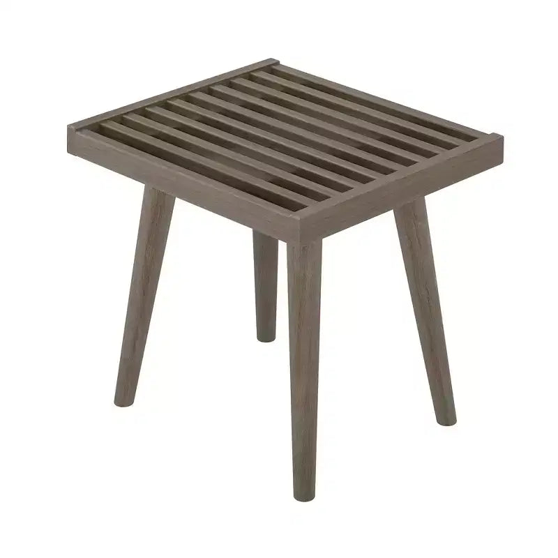 Banc d'entrée en bois massif du milieu du siècle, 48 cm