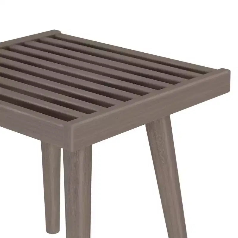 Banc d'entrée en bois massif du milieu du siècle, 48 cm
