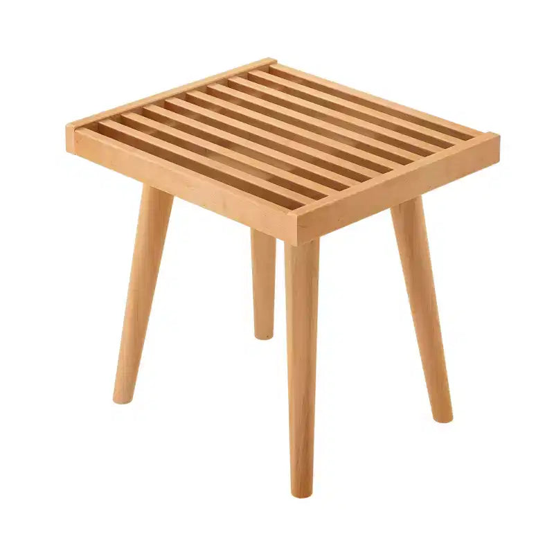 Banc d'entrée en bois massif du milieu du siècle, 48 cm