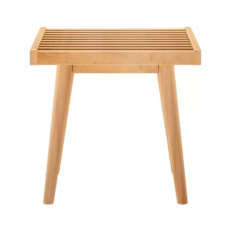 Banc d'entrée en bois massif du milieu du siècle, 48 cm