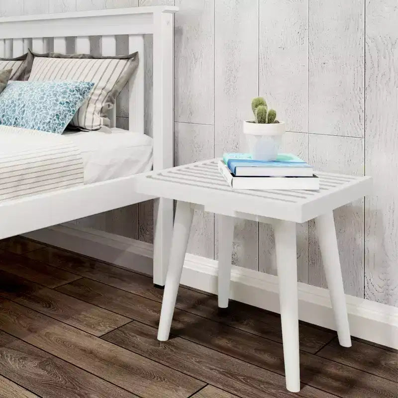 Banc d'entrée en bois massif du milieu du siècle, 48 cm