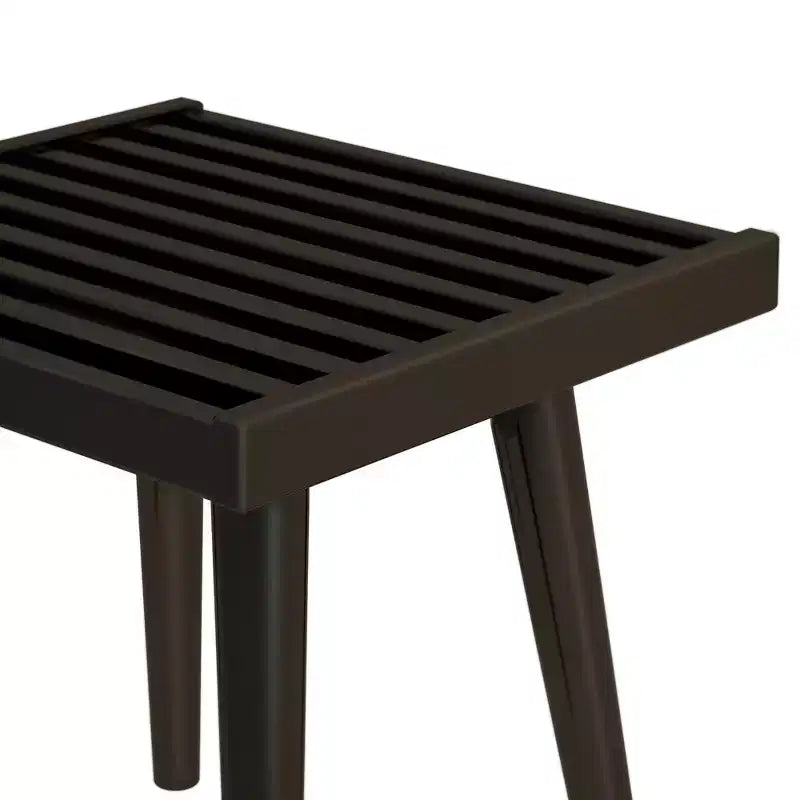 Banc d'entrée en bois massif du milieu du siècle, 48 cm