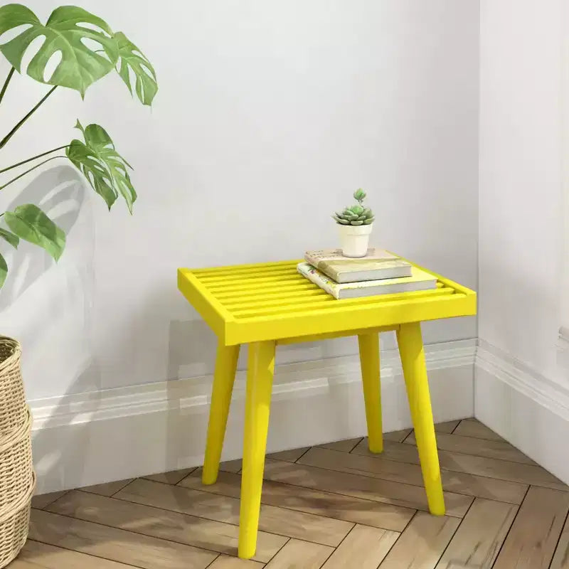 Banc d'entrée en bois massif du milieu du siècle, 48 cm