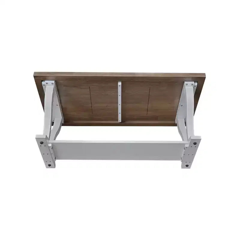 Table basse en bois massif, hévéa teinté gris