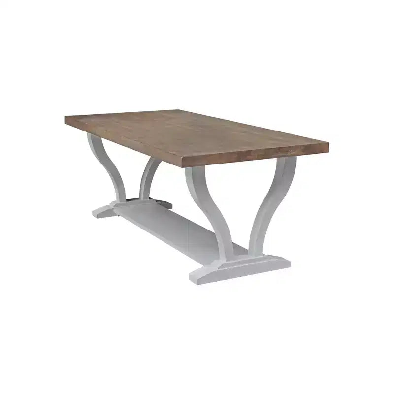 Table basse en bois massif, hévéa teinté gris