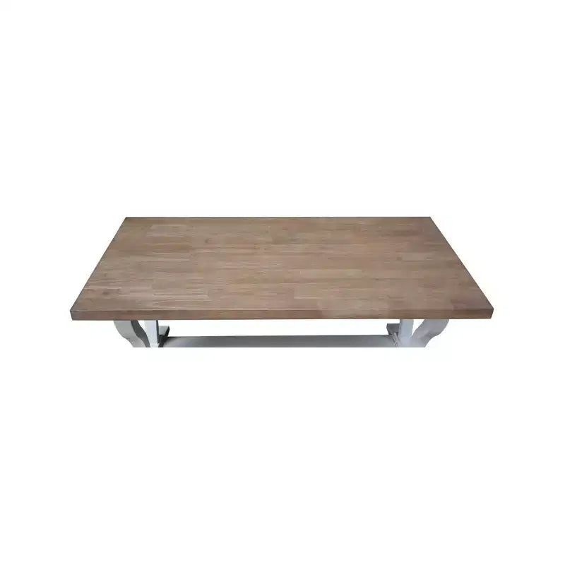 Table basse en bois massif, hévéa teinté gris
