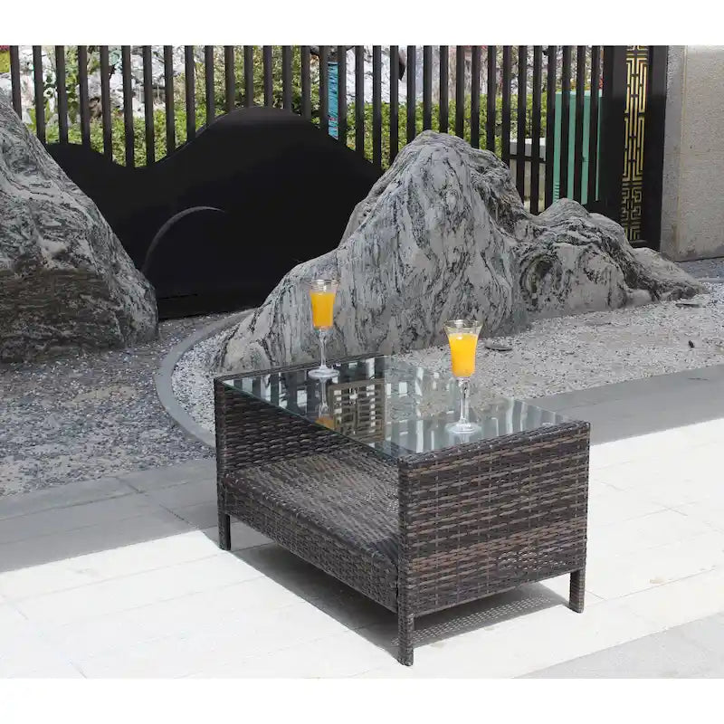 Table basse avec plateau en verre trempé transparent