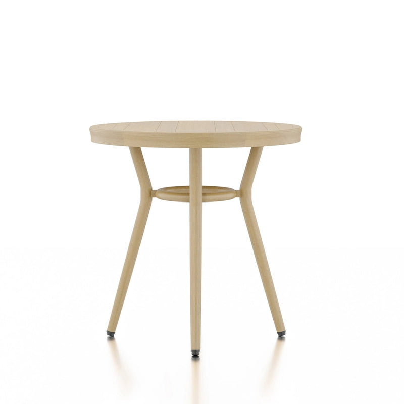 Table d'appoint ronde de patio en aluminium Ariel French Natural Tone de 22 pouces par Furniture of America