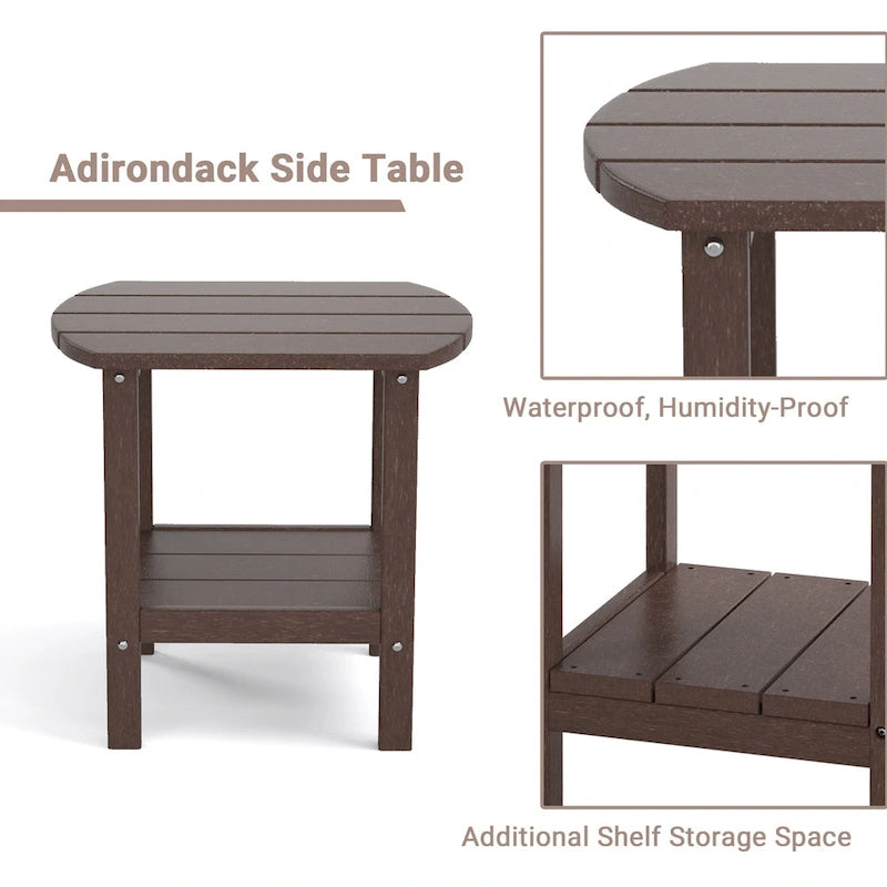 Table d'appoint d'extérieur pour chaises Adirondack, tables d'appoint résistantes aux intempéries, à l'humidité, imperméables et antitaches