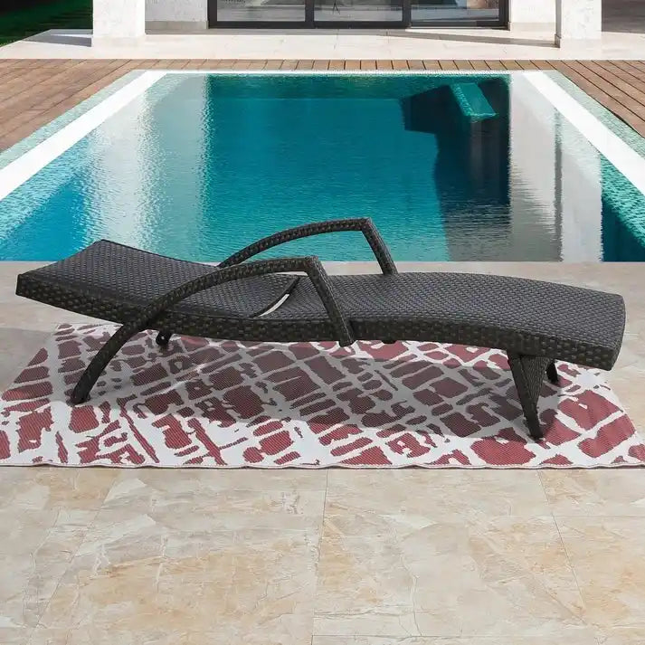 Chaises longues d'extérieur en aluminium tissé rembourré (lot de 2) - Ne rouille pas