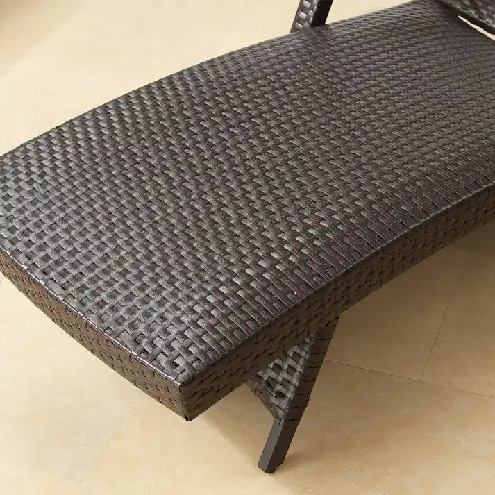 Chaises longues d'extérieur en aluminium tissé rembourré (lot de 2) - Ne rouille pas
