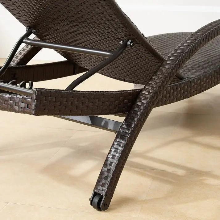 Chaises longues d'extérieur en aluminium tissé rembourré (lot de 2) - Ne rouille pas