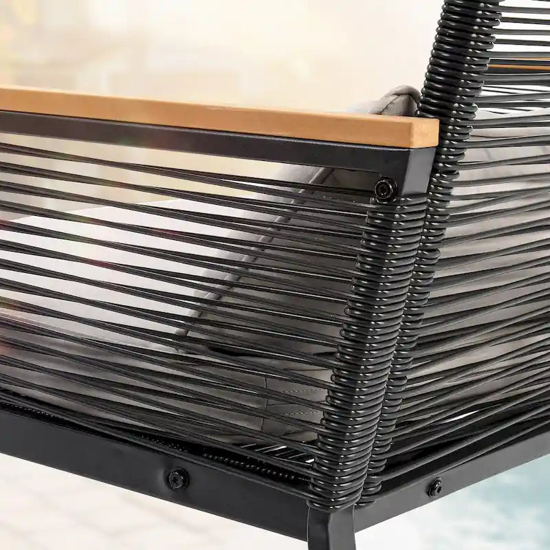 Ensemble de canapé d'angle en osier 4 pièces avec coussins pour l'extérieur