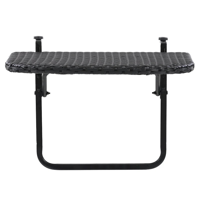 Table de balcon pliable en rotin noir Parksville de CorLiving