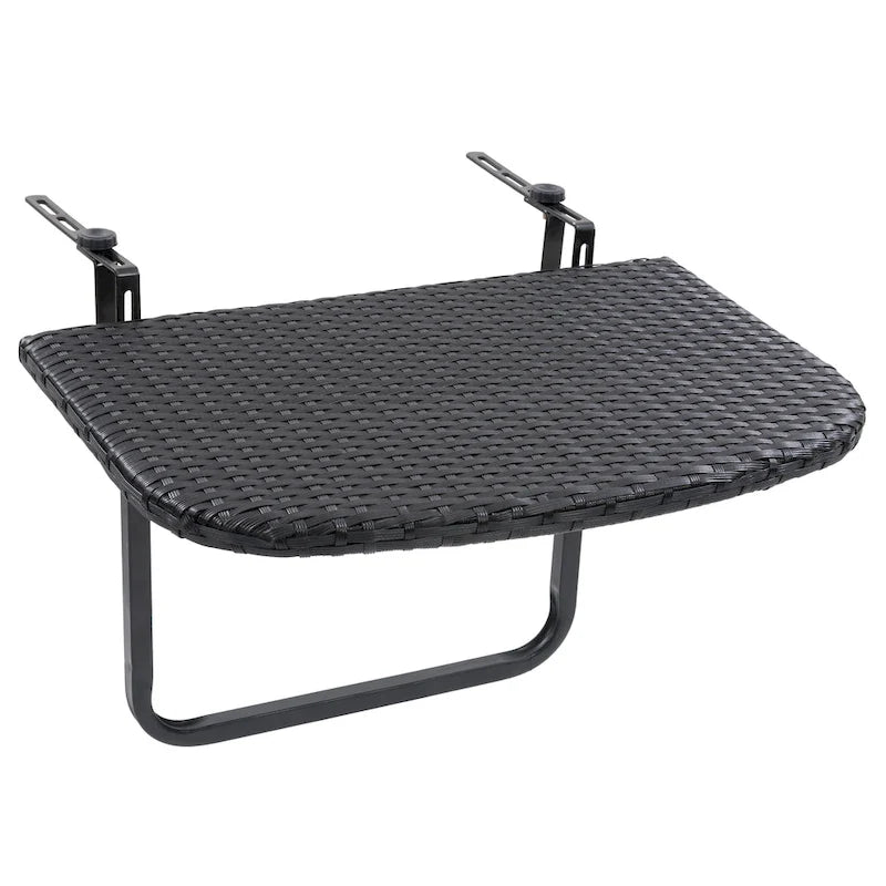Table de balcon pliable en rotin noir Parksville de CorLiving