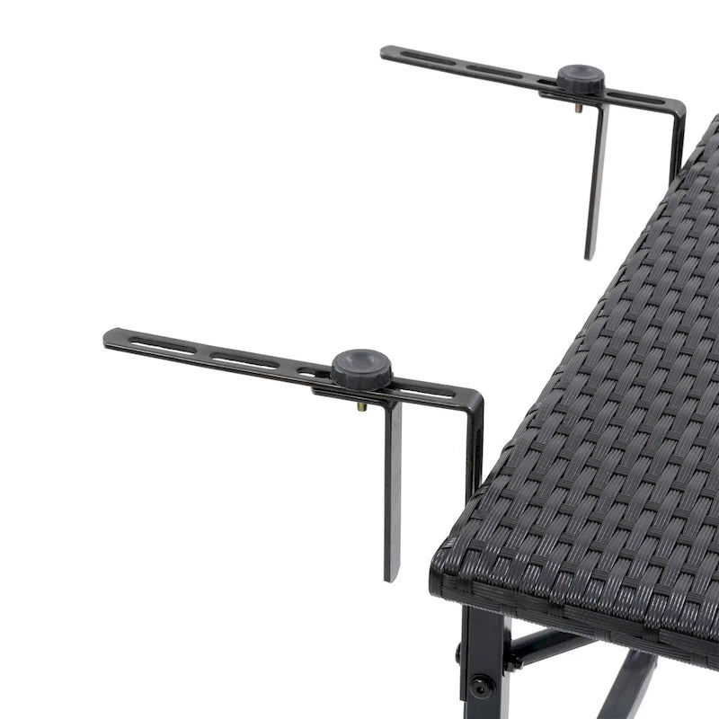 Table de balcon pliable en rotin noir Parksville de CorLiving