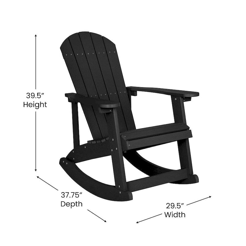 Ensemble de 2 chaises berçantes Adirondack en résine avec 1 table d'appoint