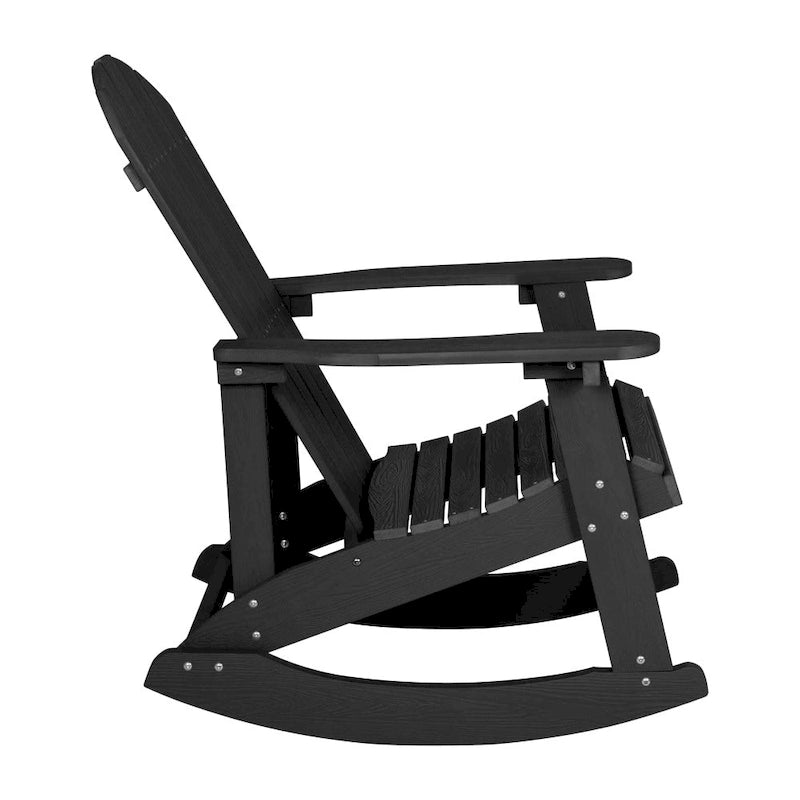 Ensemble de 2 chaises berçantes Adirondack en résine avec 1 table d'appoint