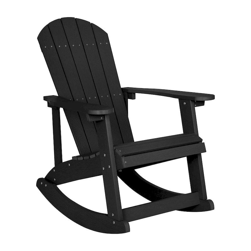 Ensemble de 2 chaises berçantes Adirondack en résine avec 1 table d'appoint