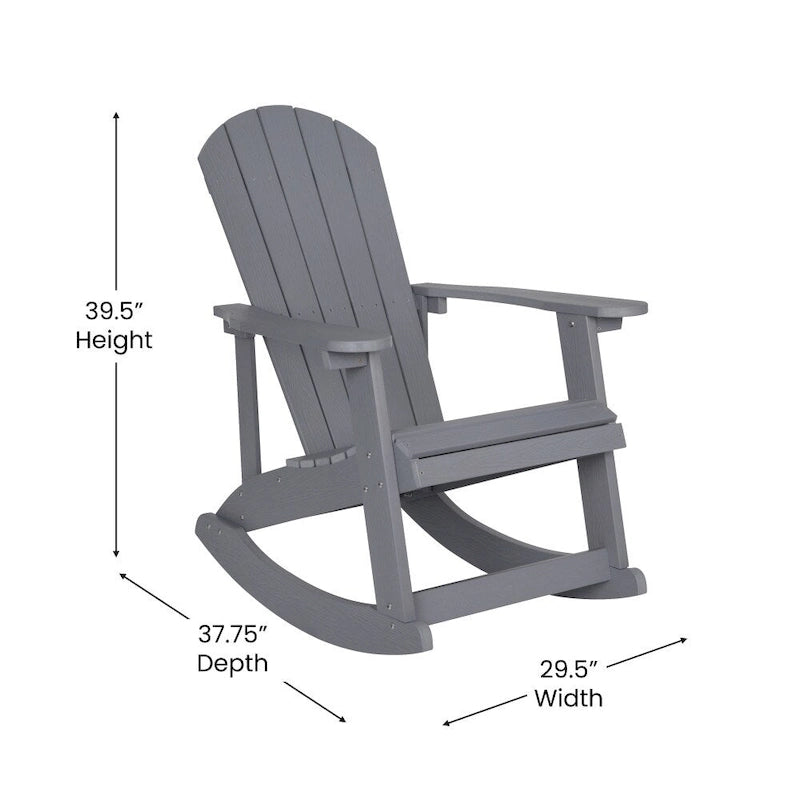 Ensemble de 2 chaises berçantes Adirondack en résine avec 1 table d'appoint