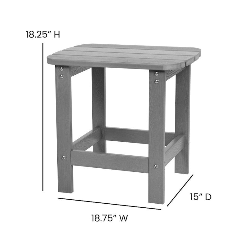 Ensemble de 2 chaises berçantes Adirondack en résine avec 1 table d'appoint