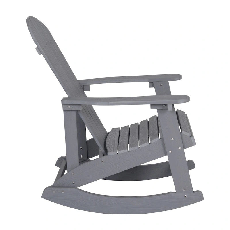 Ensemble de 2 chaises berçantes Adirondack en résine avec 1 table d'appoint