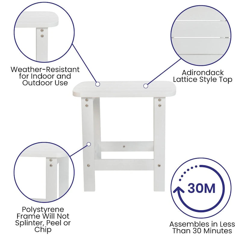 Ensemble de 2 chaises berçantes Adirondack en résine avec 1 table d'appoint