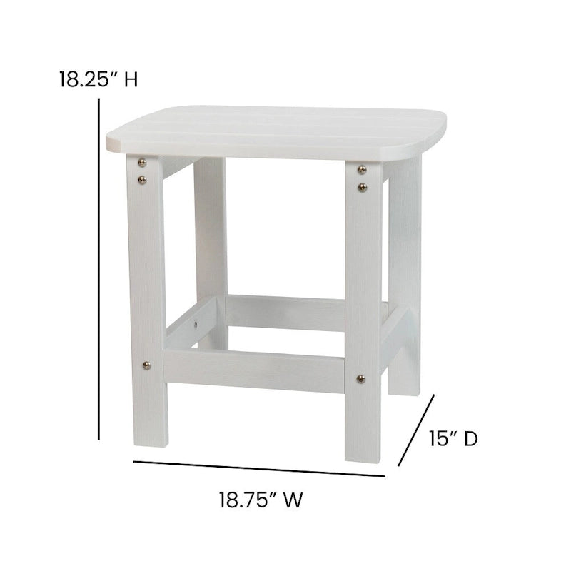 Ensemble de 2 chaises berçantes Adirondack en résine avec 1 table d'appoint