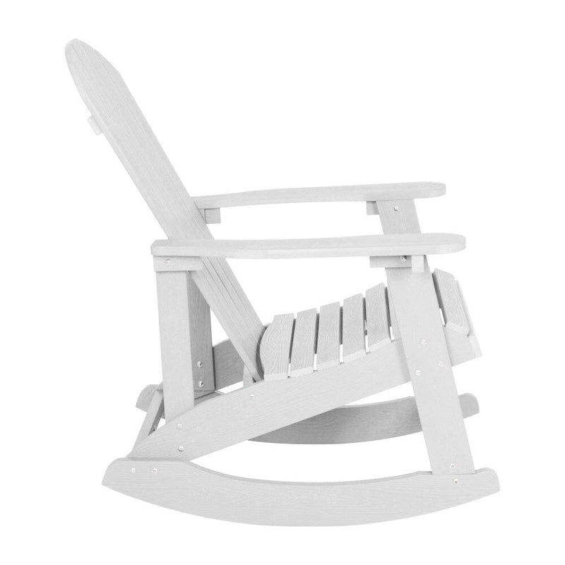 Ensemble de 2 chaises berçantes Adirondack en résine avec 1 table d'appoint