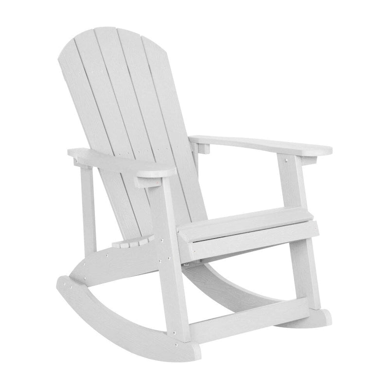 Ensemble de 2 chaises berçantes Adirondack en résine avec 1 table d'appoint