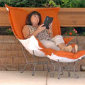 Allan Andrews Scroll Puff Chair with Cover, Titanium Frame, Seascape Canyon