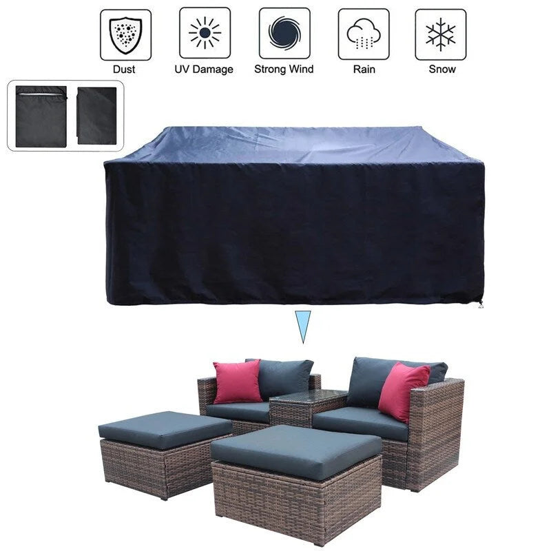 Ensemble de canapé d'angle en osier 5 pièces pour l'extérieur
