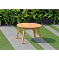 Table d'appoint ronde Amazonia Zanzibar avec finition teck – 13 H x 20 L x 20 P