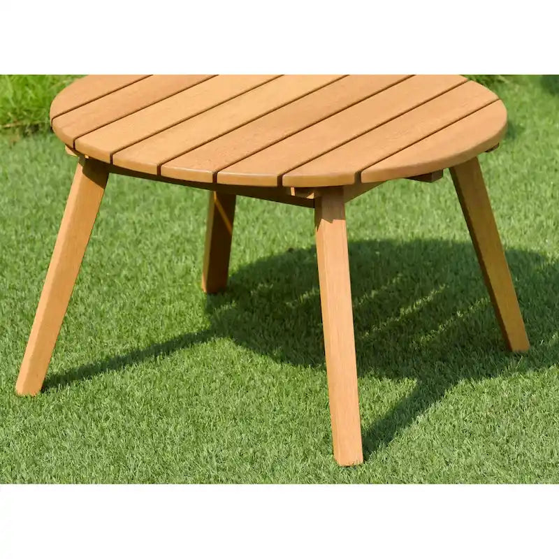 Table d'appoint ronde Amazonia Zanzibar avec finition teck – 13 H x 20 L x 20 P