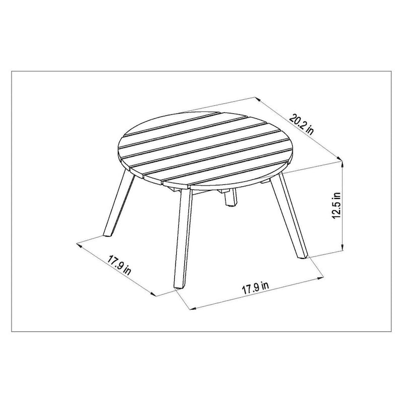 Table d'appoint ronde Amazonia Zanzibar avec finition teck – 13 H x 20 L x 20 P
