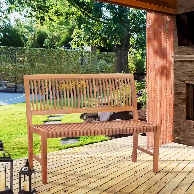 Banc d'extérieur en teck Chic Teak Castle pour patio et jardin sans accoudoirs, 1,20 m