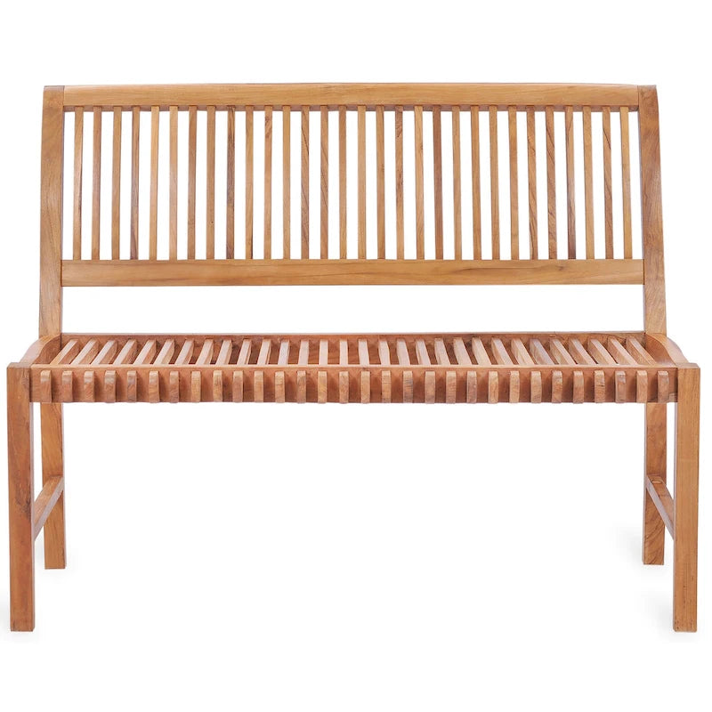 Banc d'extérieur en teck Chic Teak Castle pour patio et jardin sans accoudoirs, 1,20 m