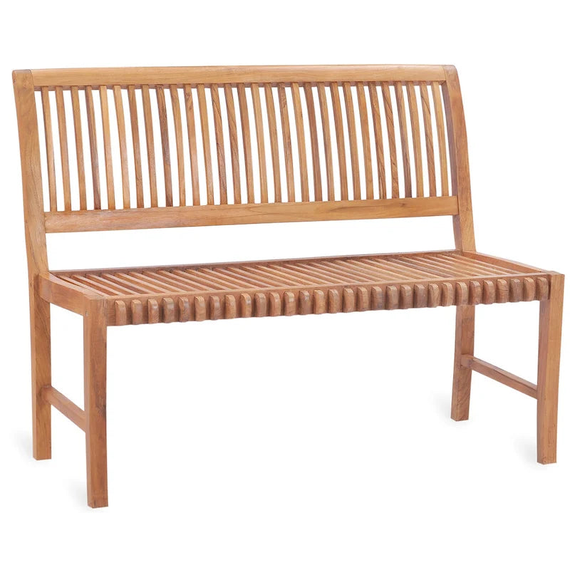 Banc d'extérieur en teck Chic Teak Castle pour patio et jardin sans accoudoirs, 1,20 m