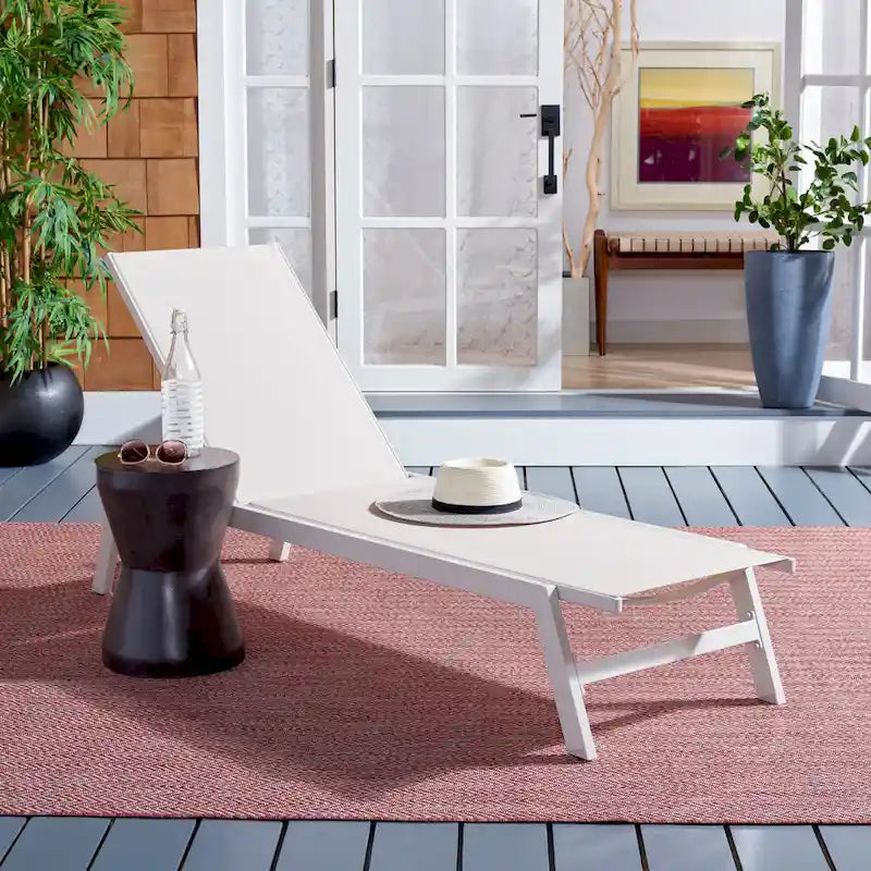 SAFAVIEH Outdoor Jaylah Chaise Lounge Chair - 74Wx23Dx14H