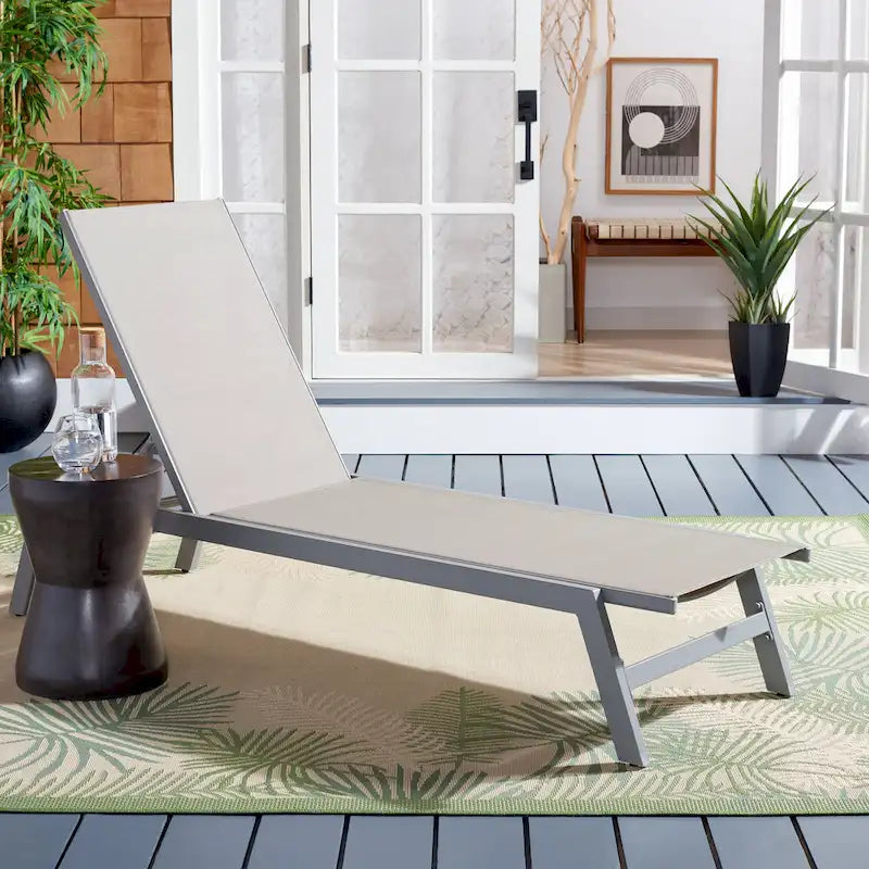 SAFAVIEH Chaise longue d'extérieur Jaylah - 74Lx23Px14H