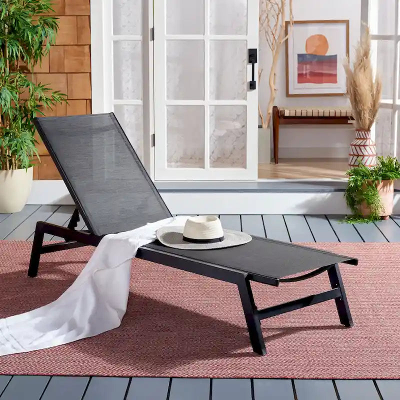 SAFAVIEH Chaise longue d'extérieur Jaylah - 74Lx23Px14H