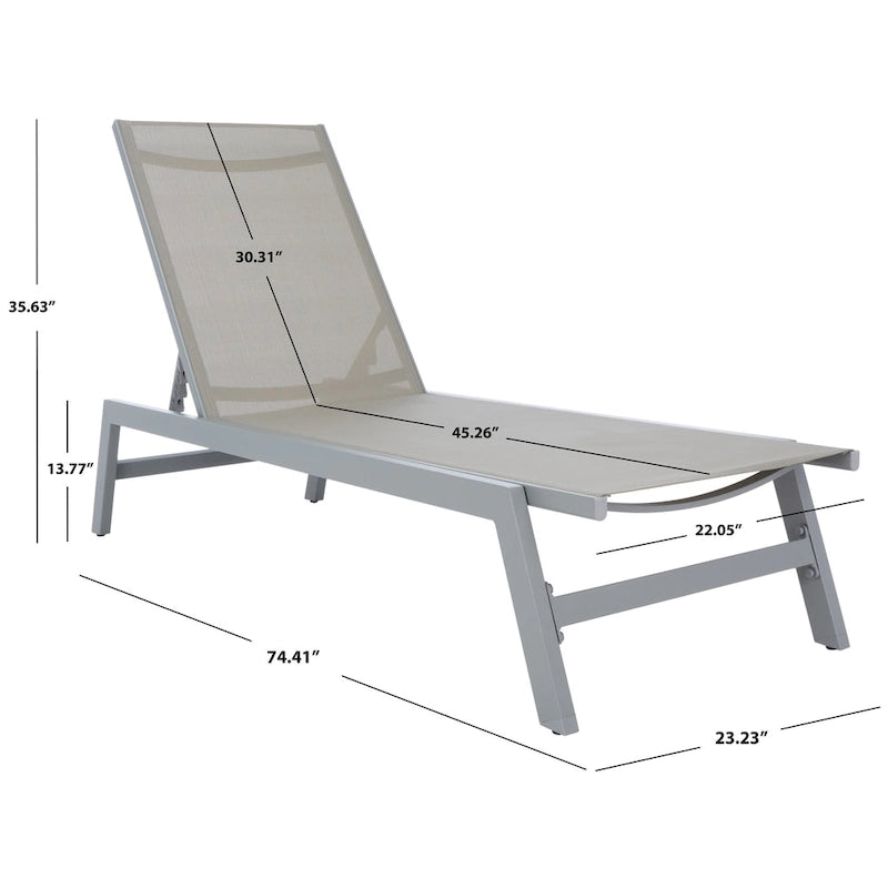 SAFAVIEH Chaise longue d'extérieur Jaylah - 74Lx23Px14H