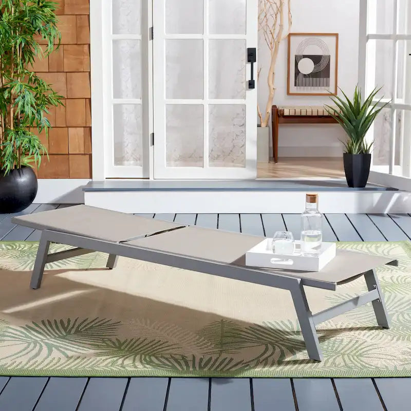 SAFAVIEH Chaise longue d'extérieur Jaylah - 74Lx23Px14H