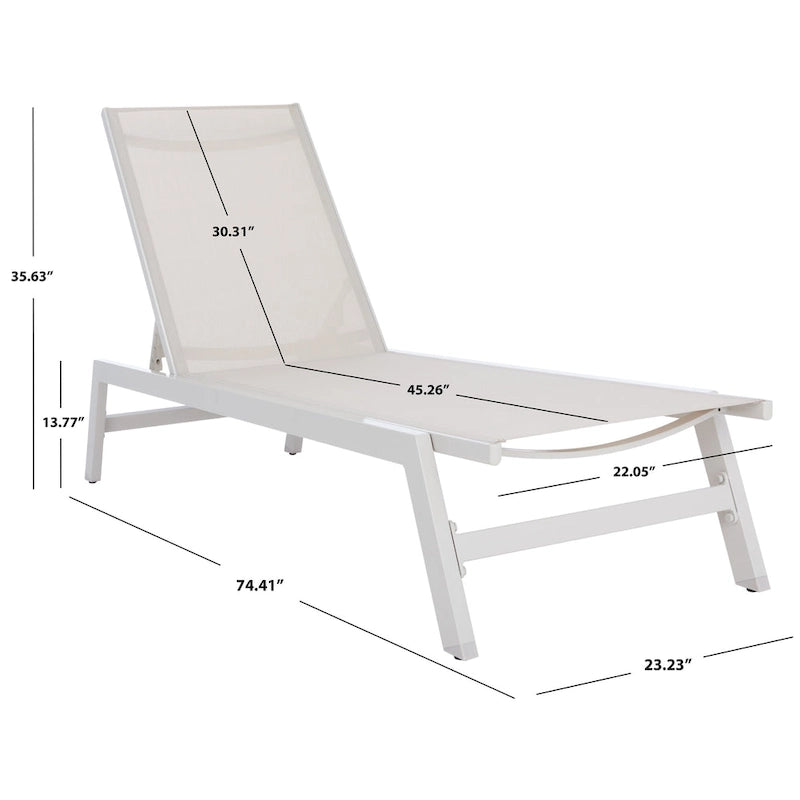 SAFAVIEH Chaise longue d'extérieur Jaylah - 74Lx23Px14H