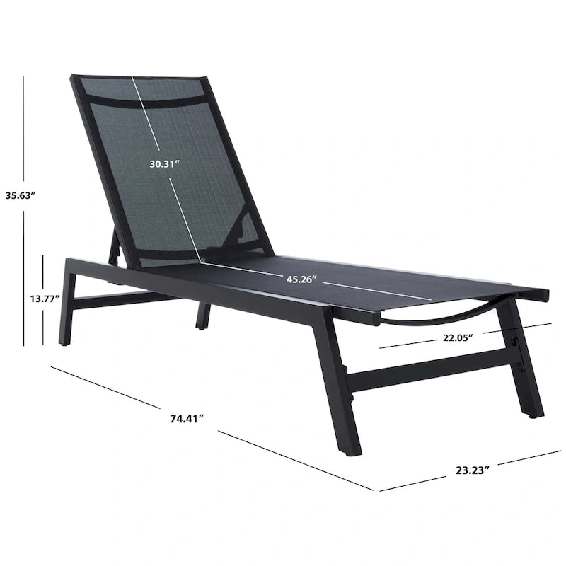 SAFAVIEH Chaise longue d'extérieur Jaylah - 74Lx23Px14H
