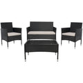 SAFAVIEH Amiyah, ensemble de conversation d'extérieur 4 pièces - 42L x 33P x 23H