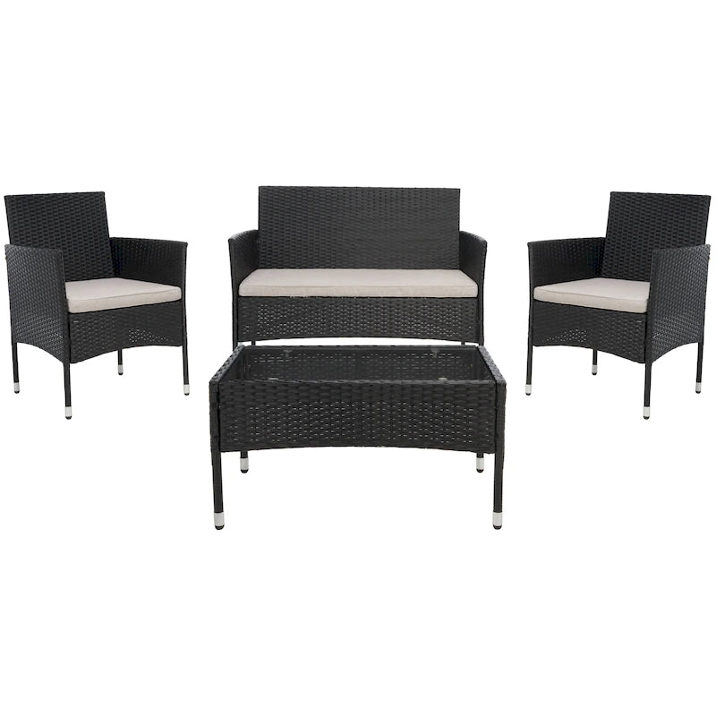 SAFAVIEH Amiyah, ensemble de conversation d'extérieur 4 pièces - 42L x 33P x 23H