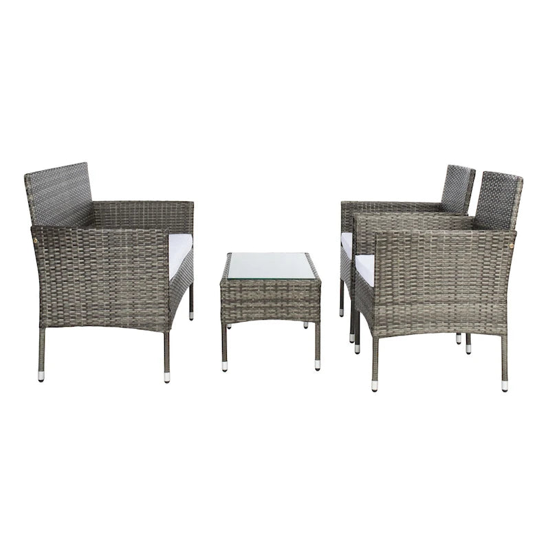 SAFAVIEH Amiyah, ensemble de conversation d'extérieur 4 pièces - 42L x 33P x 23H