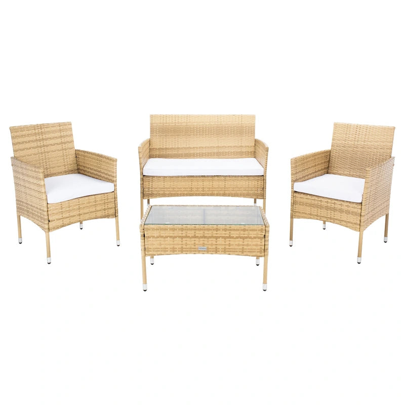 SAFAVIEH Amiyah, ensemble de conversation d'extérieur 4 pièces - 42L x 33P x 23H